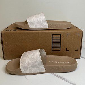 Coach Women's Udele Sport Slide In Signature Canvas - Chalk/Taupe - 9